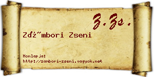 Zámbori Zseni névjegykártya